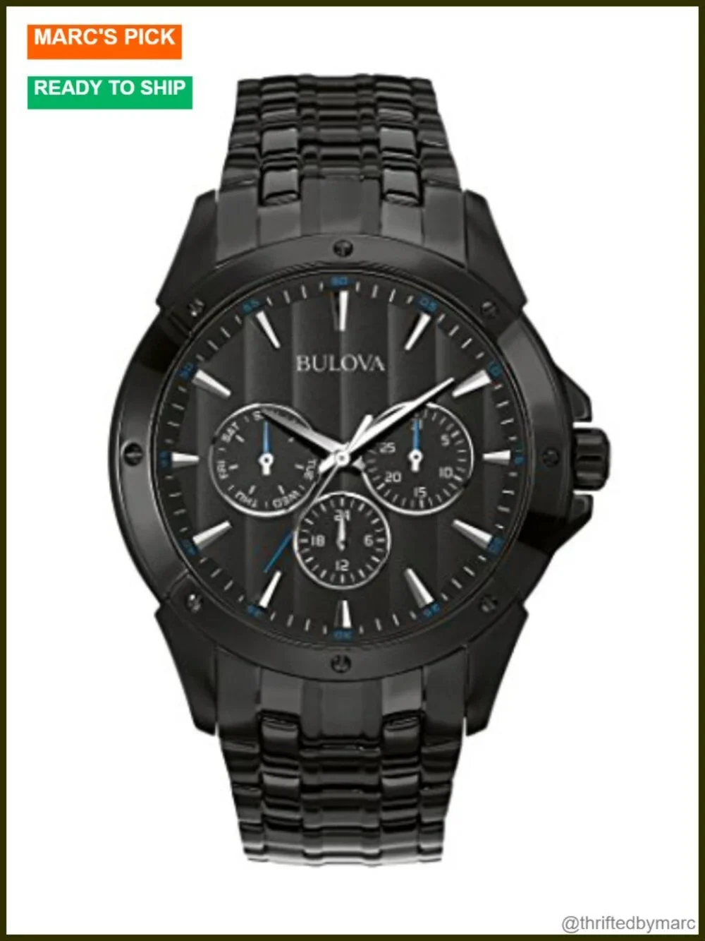 Men's Dress 6-Hand Multi-Function Day/Date Quartz Watch, 43mm Stainless Steel